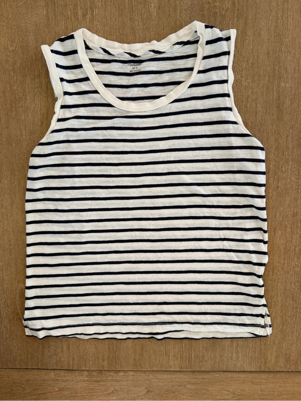 Madewell Striped Linen Blend Sleeveless Tank Top Size Small